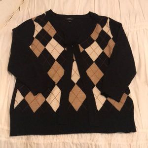 Talbots argyle sweater and pure Italian marina wool size small